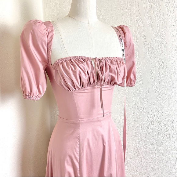 💔SOLD $209 House of CB Tallulah Blush Puff Sleeve Pink Dress - Picture 8 of 12